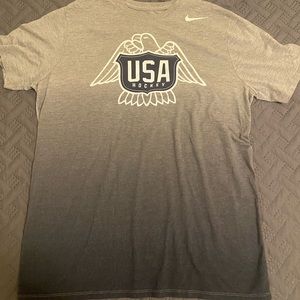 USA Hockey Nike Mens Large Grey T-Shirt